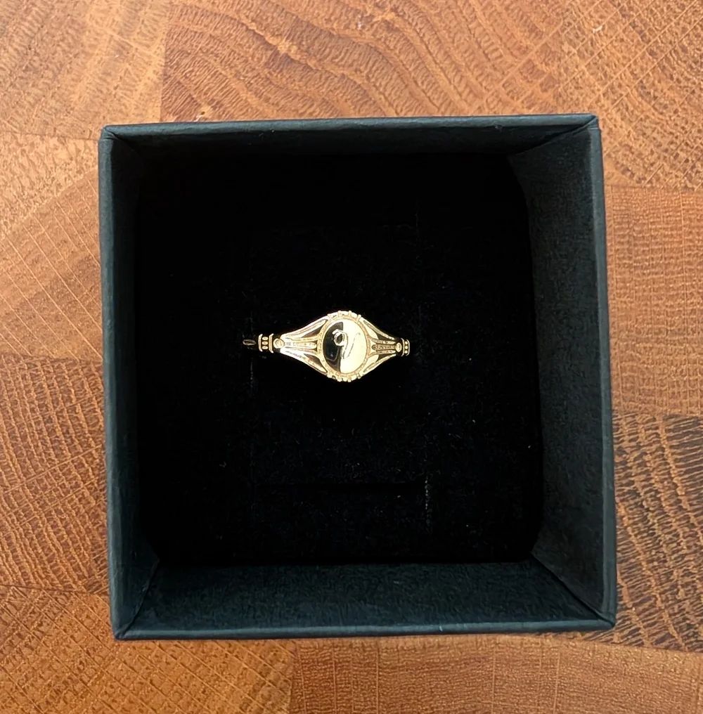 Catbird Grand Cygnet Ring Letter V - Picture 2 of 2